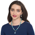 Harmony Tropical Ceramic and Crystal Silver Tone Screw Back Clip On Earrings