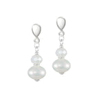 Highgrove Shell Pearl and Crystal Silver Tone Drop Screw Back Clip On Earrings