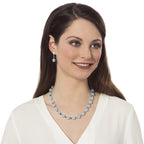 Morning Dew Blue/Aqua Czech Crystal Silver Tone Drop Screw Back Clip On Earrings