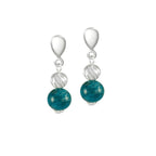 Debutante Apatite Silver Tone Drop Screw Back Clip On Earrings