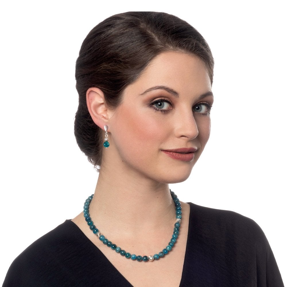 Debutante Apatite Silver Tone Drop Screw Back Clip On Earrings