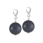 Brazen Grey Mountain Jade Silver Tone Drop Screw Back Clip On Earrings