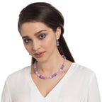 Rhapsody Lilac Jade and Crystal Silver Tone Drop Screw Back Clip On Earrings