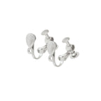 Kaleidoscope Peridot Green Crystal Shell Pearl Silver Tone Screw Back Clip On Earrings