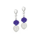 Majestic Royal Blue Crystal Silver Tone Drop Screw Back Clip On Earrings