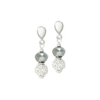 Majestic Platinum Crystal Silver Tone Drop Screw Back Clip On Earrings