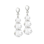 Trinity Clear Crystal Silver Tone Drop Screw Back Clip On Earrings