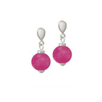 Hacienda Flamingo Pink Jade Drop Clip On Earrings