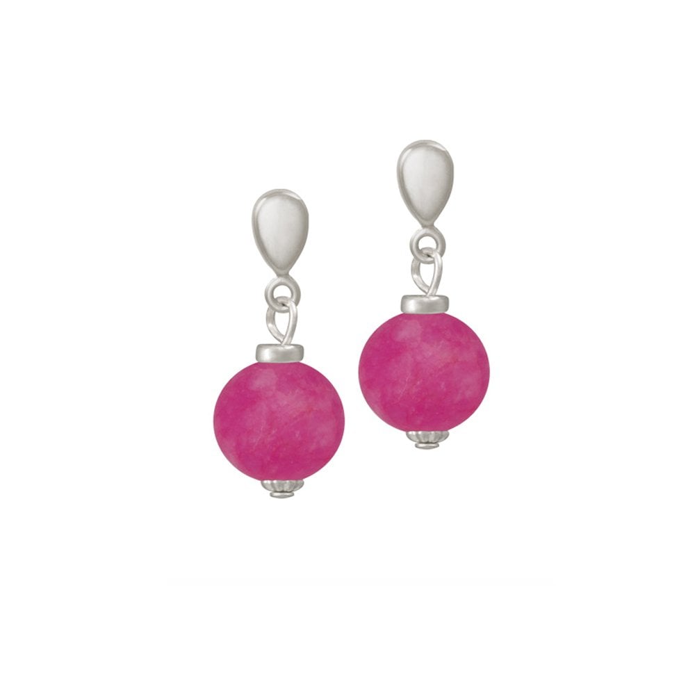 Hacienda Flamingo Pink Jade Drop Clip On Earrings