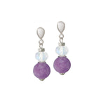 Rhapsody Lilac Jade and Crystal Drop Clip On Earrings