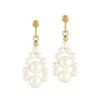 Adorn White Shell Pearl Gold Tone Drop Clip on Earrings