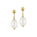 Doyenne White Freshwater Pearl Gold Tone Drop Clip On Earrings