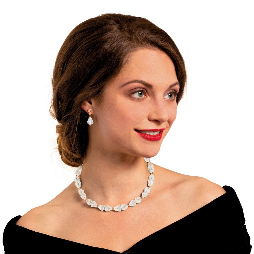 Sophistication Clear Crystal Gold Tone Necklace