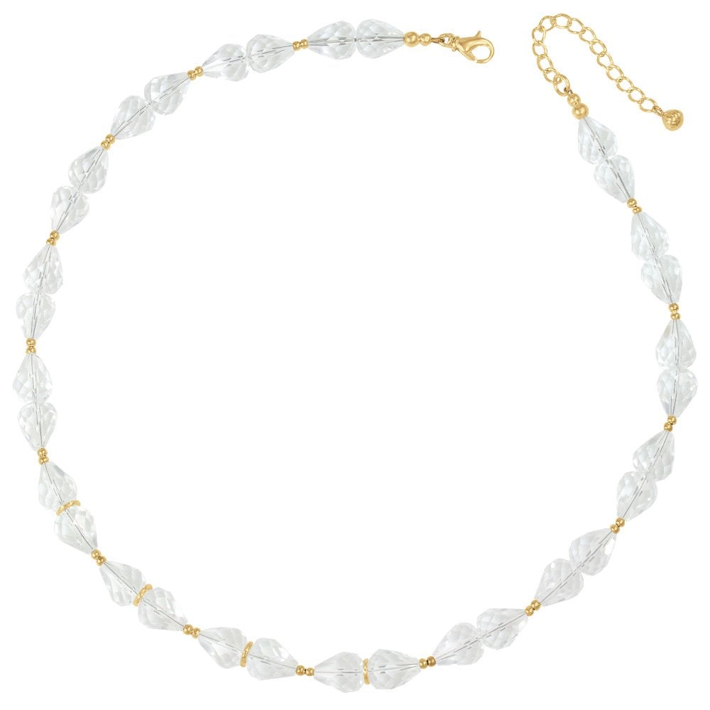 Sophistication Clear Crystal Gold Tone Necklace