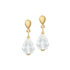 Sophistication Clear Crystal Gold Tone Drop Clip On Earrings
