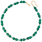 Sophistication Teal Crystal Gold Tone Necklace