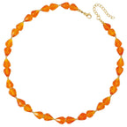 Sophistication Amber Crystal Gold Tone Necklace