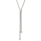 Metallo Silver Tone Lariat Necklace