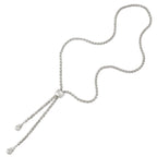 Metallo Silver Tone Lariat Necklace