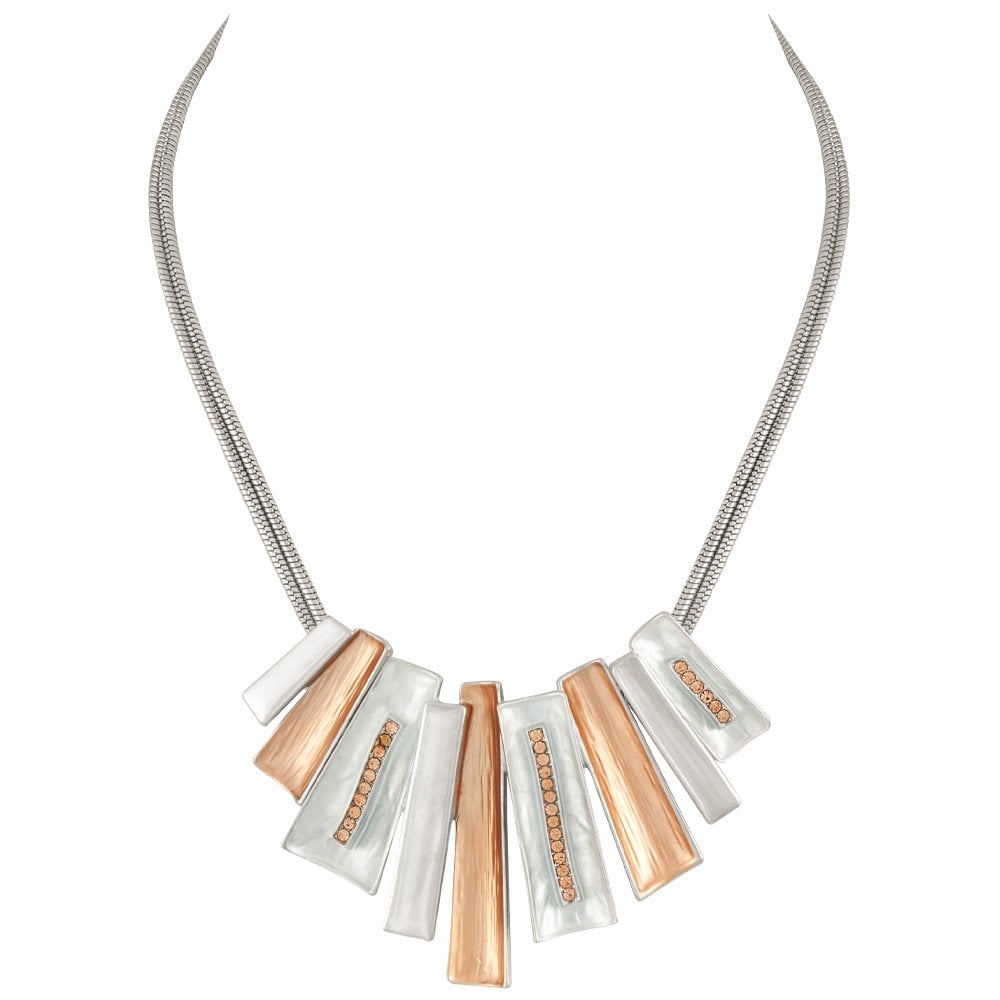 Contempo Two Tone Gold and Crystal Statement Necklace