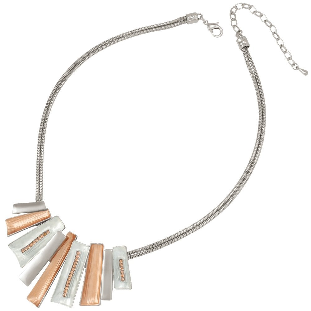 Contempo Two Tone Gold and Crystal Statement Necklace