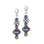 Apollo Rainbow Hematite Drop Clip On Earrings