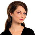 Symphony Hematite Gold Pierced Stud Earrings