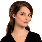 Sunflower Yellow Enamel Silver Tone Flower Stud Clip On Earrings