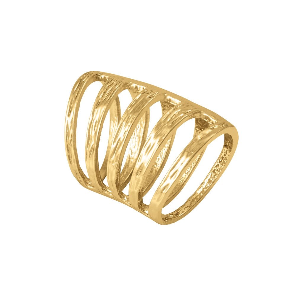 Gold Bands Scarf Ring