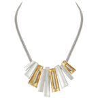 Contempo Gold and Silver Crystal Statement Necklace