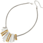 Contempo Gold and Silver Crystal Statement Necklace