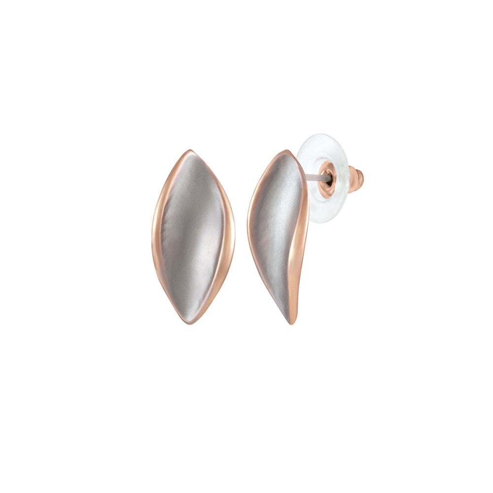Haven Silver Enamel Rose Gold Tone Stud Pierced Earrings