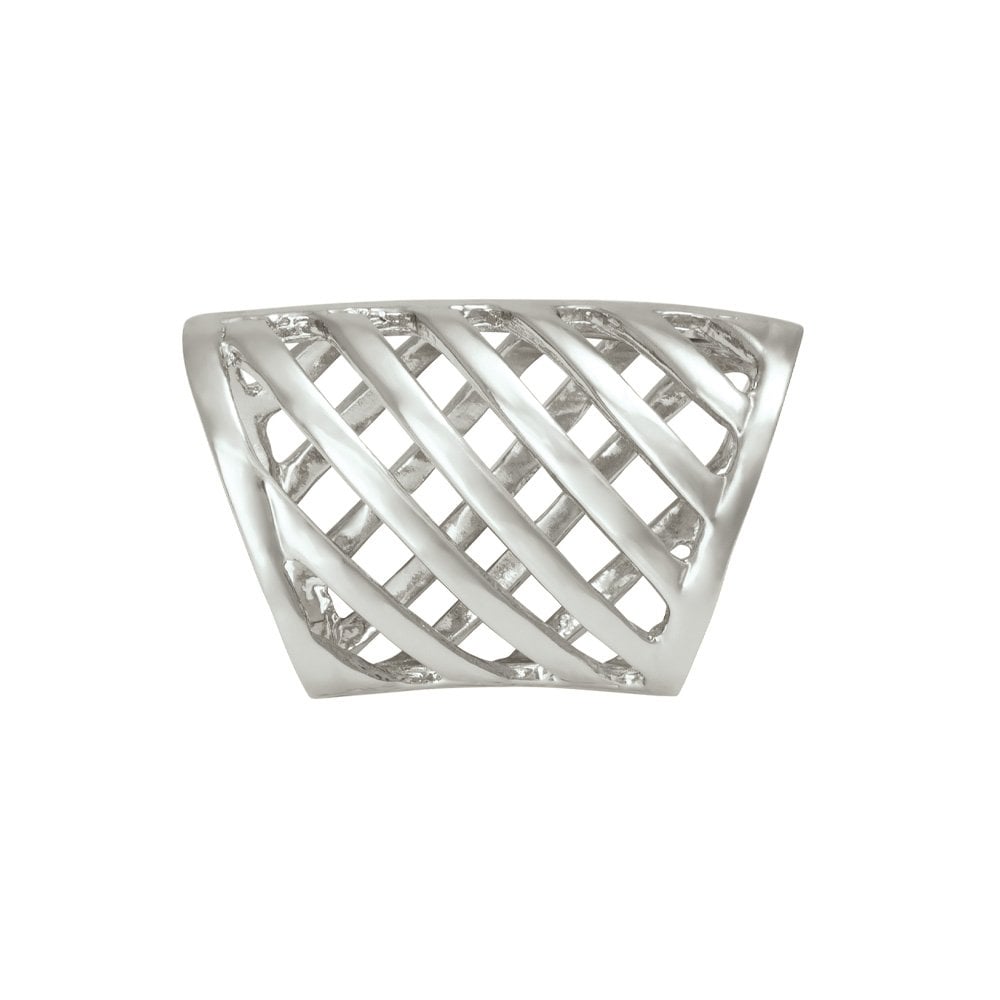 Silver Diagonals Scarf Ring