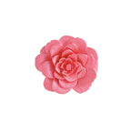 Camellia Pink Enamel Silver Tone Flower Brooch