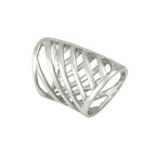 Silver Diagonals Scarf Ring