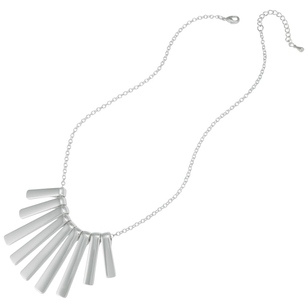 Palladium Silver Tone Links Fashion Necklace