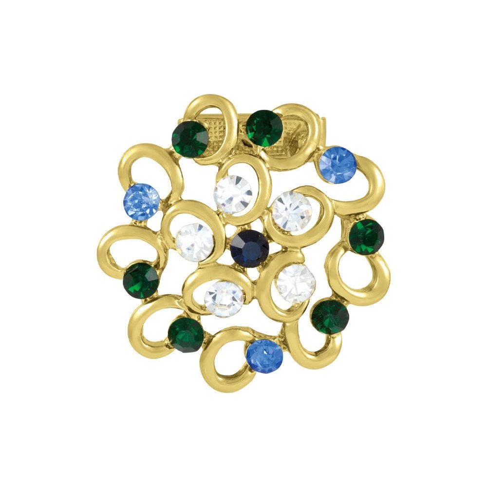 Bejewelled Multi Coloured Crystal Scarf Clip