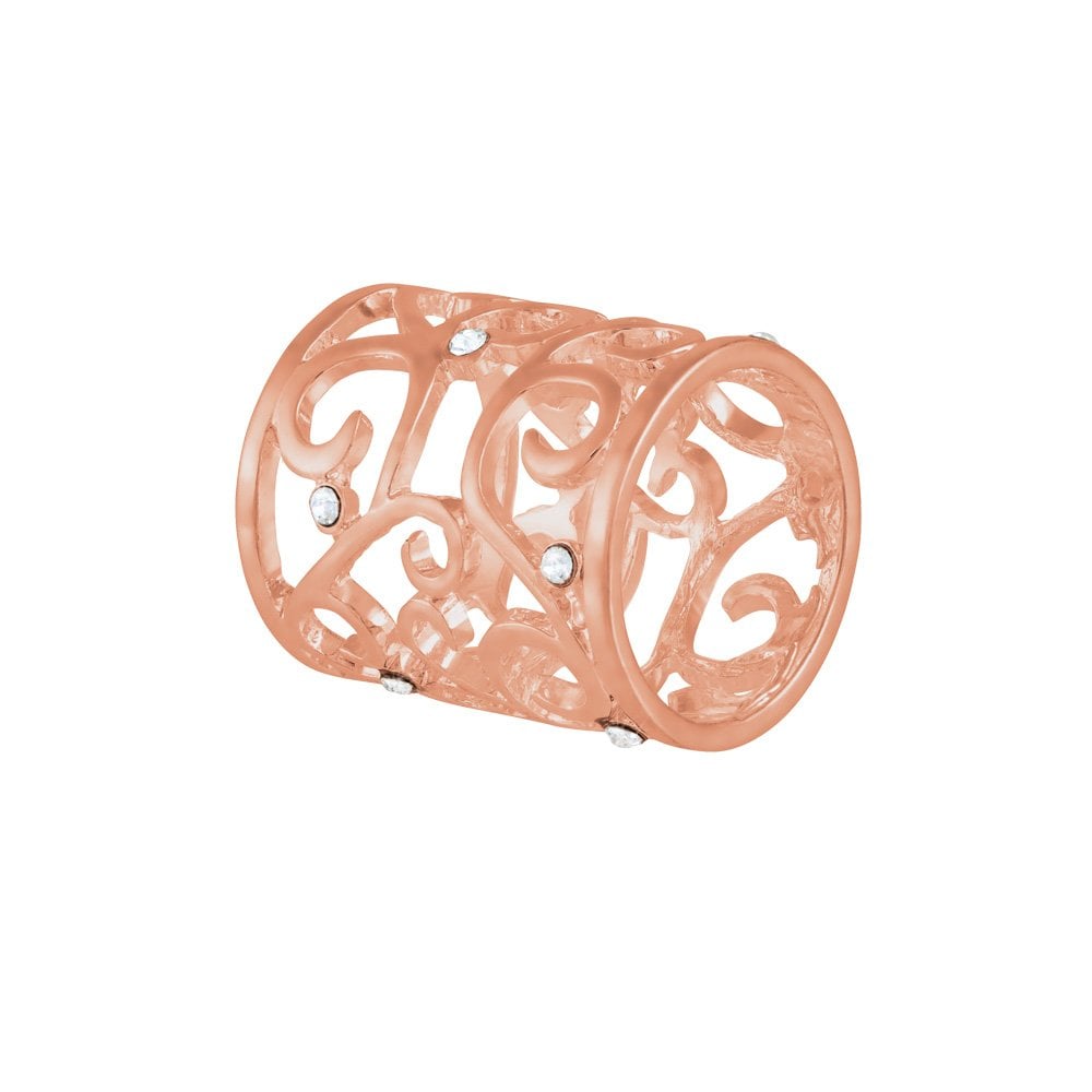 Artiste Clear Crystal Rose Gold Tone Scarf Ring