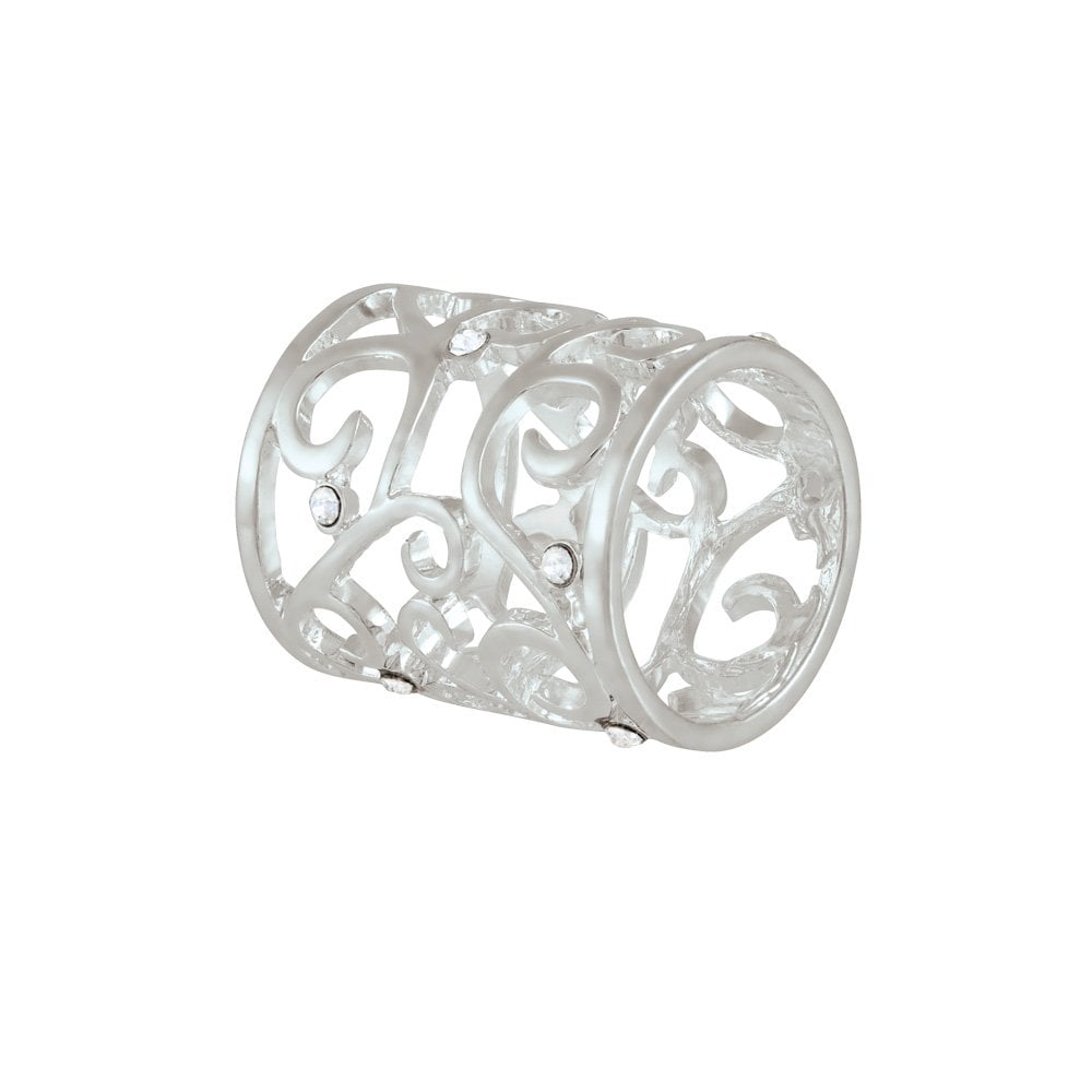 Artiste Clear Crystal Silver Tone Scarf Ring
