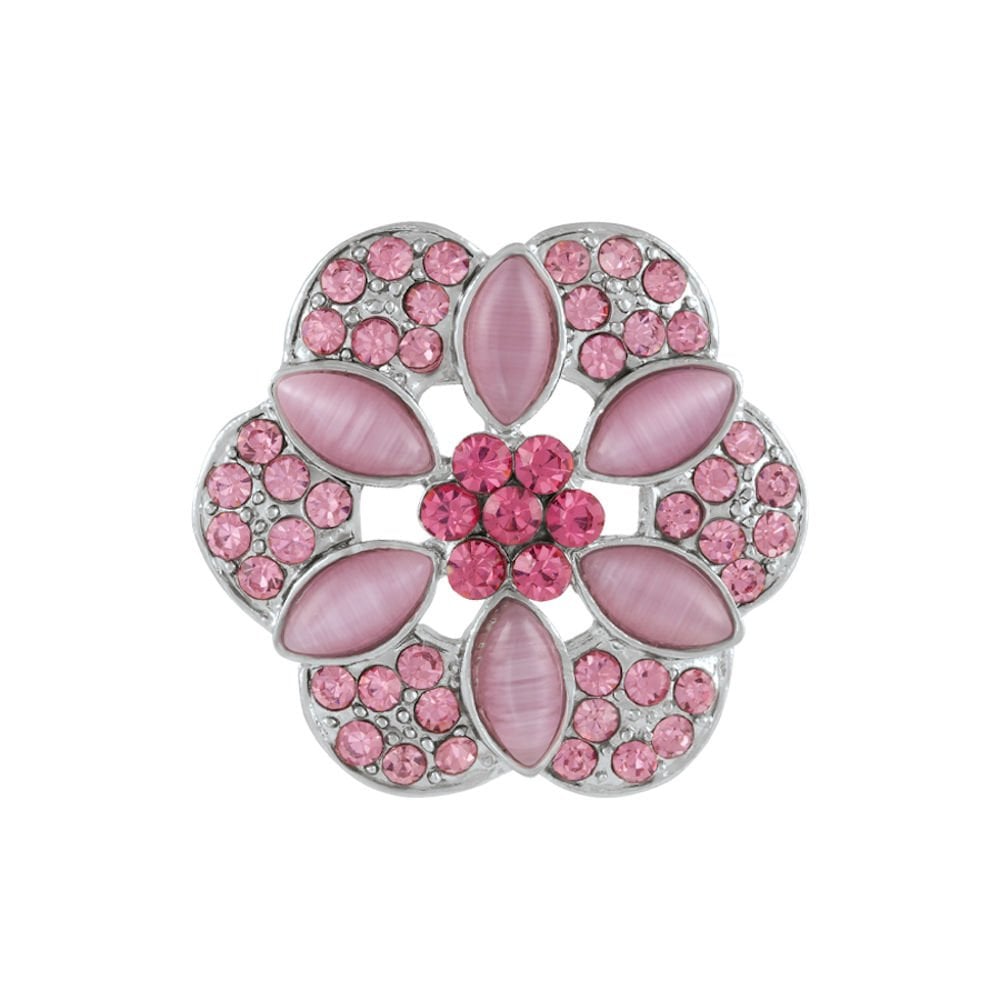 Floral Passions Rose Pink Crystal Scarf Clip
