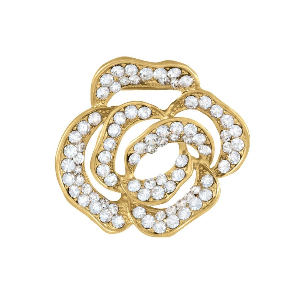 Everlasting Rose Clear Crystal Scarf Clip