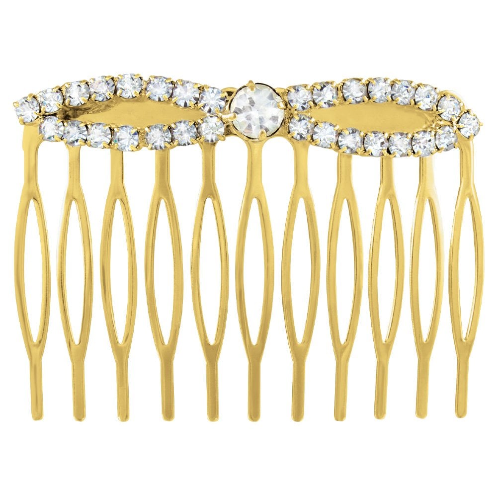 Finesse Austrian Crystal Gold Tone Hair Comb
