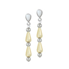 Eureka Cream Lucite Silver Tone Drop Clip On Earrings