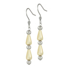 Eureka Cream Lucite Silver Tone Drop Pierced Earrings