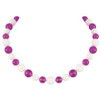 Jamboree Purple and White Czech Glass Beaded Necklace