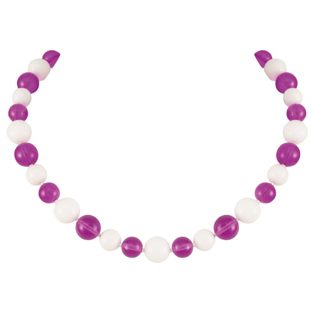 Jamboree Purple and White Czech Glass Beaded Necklace