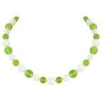 Jamboree Peridot and White Czech Glass Beaded Necklace