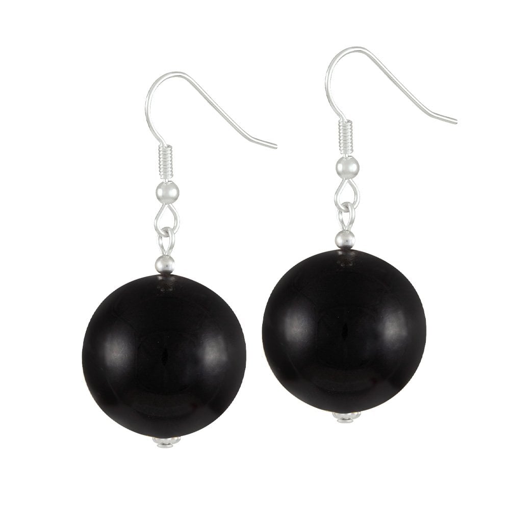 Vanity Black Mountain Jade Drop Pierced Earrings