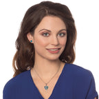 Tulip Natural Paua Shell Silver Tone Flower Pendant