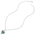 Tulip Natural Paua Shell Silver Tone Flower Pendant